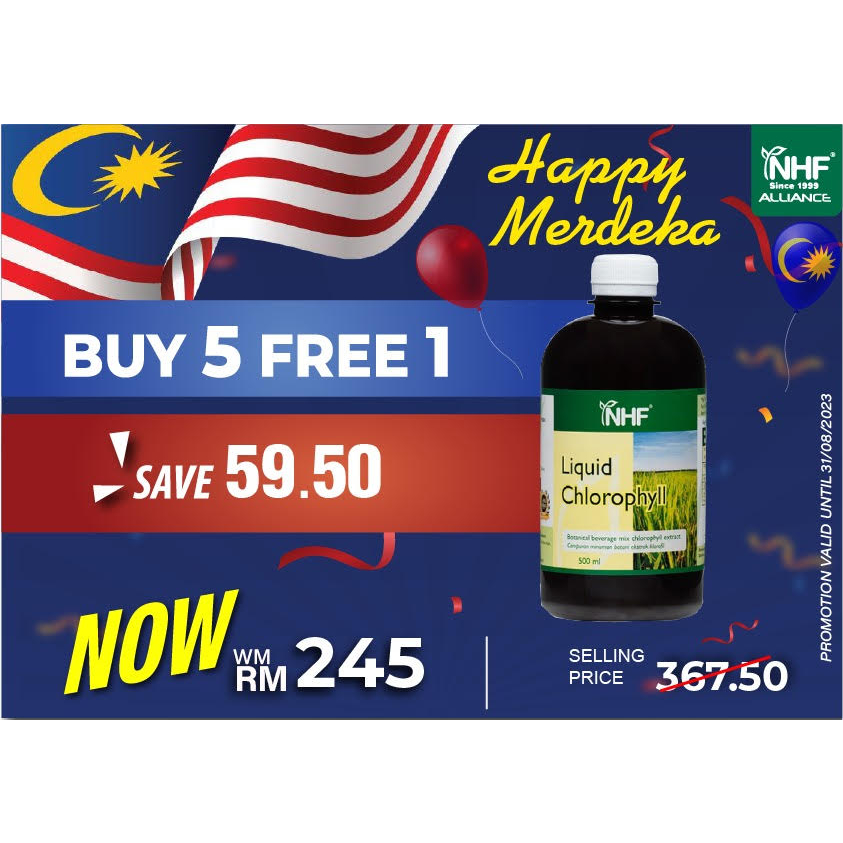 * BUY 5 FREE 1* NHF Liquid Chlorophyll 500ml + FREE Himalaya Salt 500gm