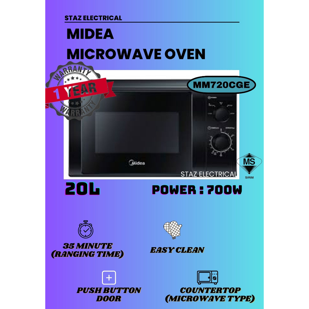 Midea Microwave Oven 20L (MM720CGE) | Shopee Malaysia