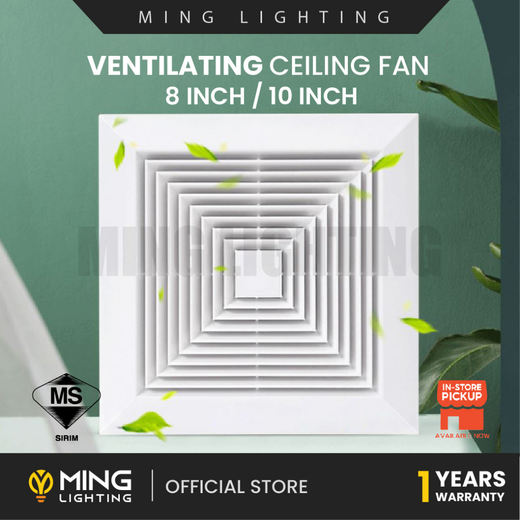 (Sirim) 8" 10" Ceiling Exhaust Fan Ventilation Fans Ekzos Air Ejector