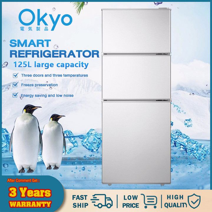 3 Door Freezer Peti Sejuk 125L Energy saving freezer machine Home