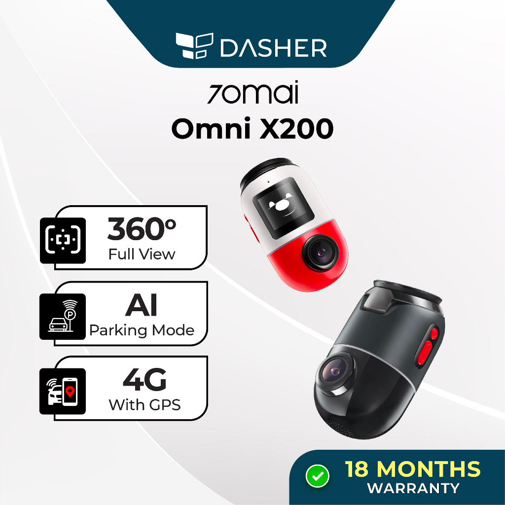 70mai Omni X200 360° Dashcam 4G GPS AI Parking Surveillance HDR ...