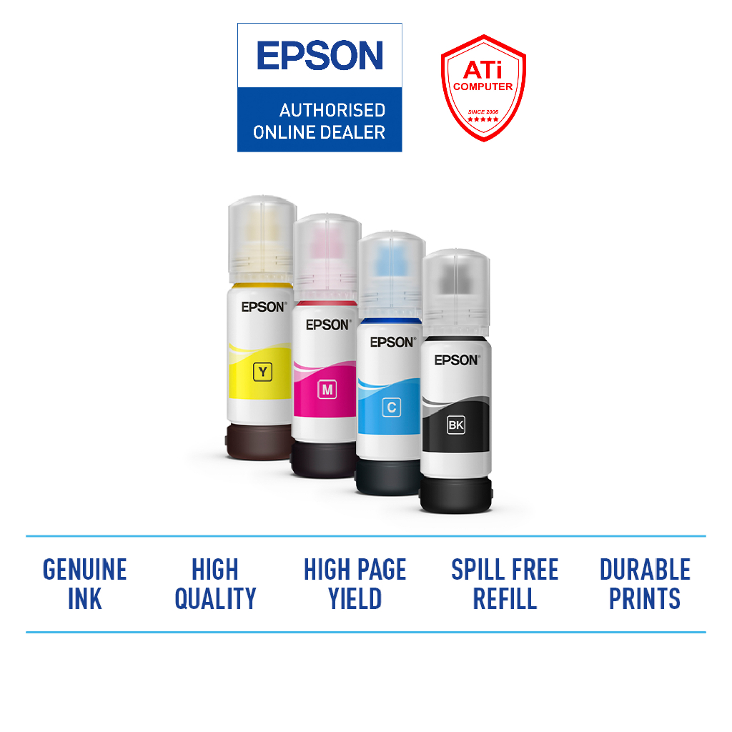 Epson Original 003 Refill Ink (BK C M Y) Ink Bottle 100 L1110/L1210