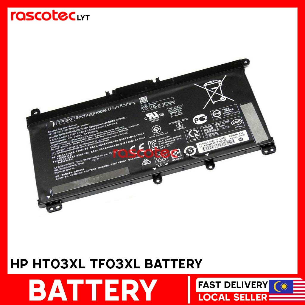 Laptop-batterij TF03XL HT03XL 920070-855 voor HP Pavilion 15-ck007np 15-cw1598sa 15-cs0008ns 15-cc593nd 15-cw1598sa 15-cc507nf 15-da0014nv 15-dv 15-dw0xxx 1 1,55 V 3630 mAh 41,9 Wh