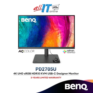BenQ 27" PD2705U 4K UHD IPS 60Hz 5ms sRGB 99% HDR10 KVM USB-C Designer Monitor with Built-in Speaker & Height Adjustment