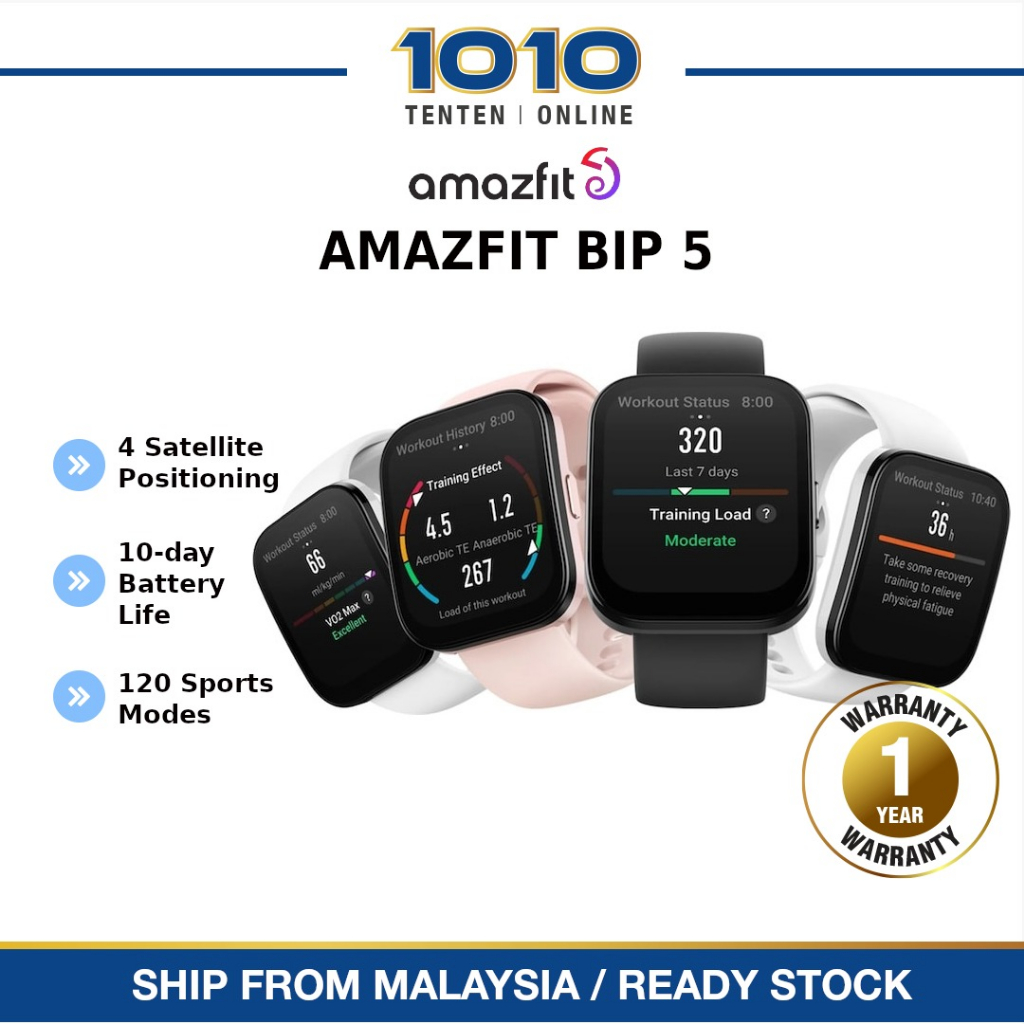 Amazfit Bip 5 Smart Watch with Ultra Big Screen & GPS, A Huge Choice of