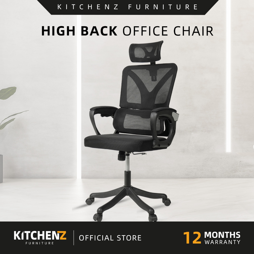 KitchenZ Office Chair Ergonomic Chair Executive Mesh High back Leg Rest