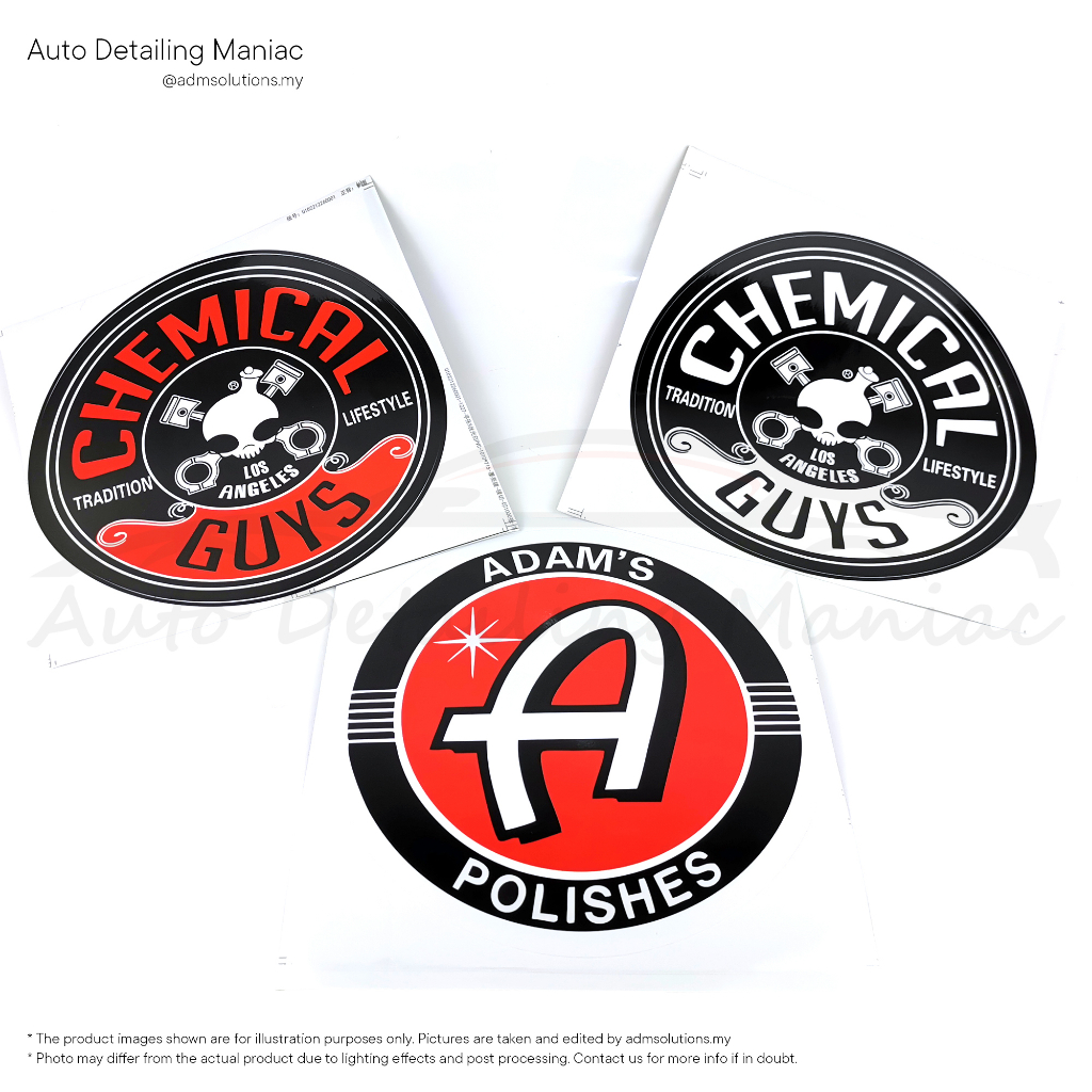 Bucket Sticker for Car Wash Bucket (20CM) Chemical Guys/ Adam's Polishes Detailing Stickers
