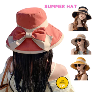 READY STOCK] Women Straw Summer Beach Hat Sun Fisherman Fashion Travel  Foldable Outdoor Topi Pantai Matahari