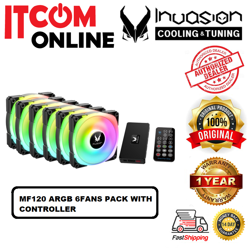 INVASION MF120 12CM ARGB 6FANS PACK CASING FAN WITH CONTROLLER & REMOTE