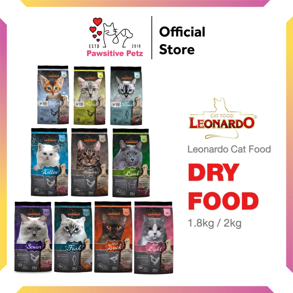Leonardo Cat Food Grain Free 1.8kg/2kg Makanan Kucing Leonardo Cat