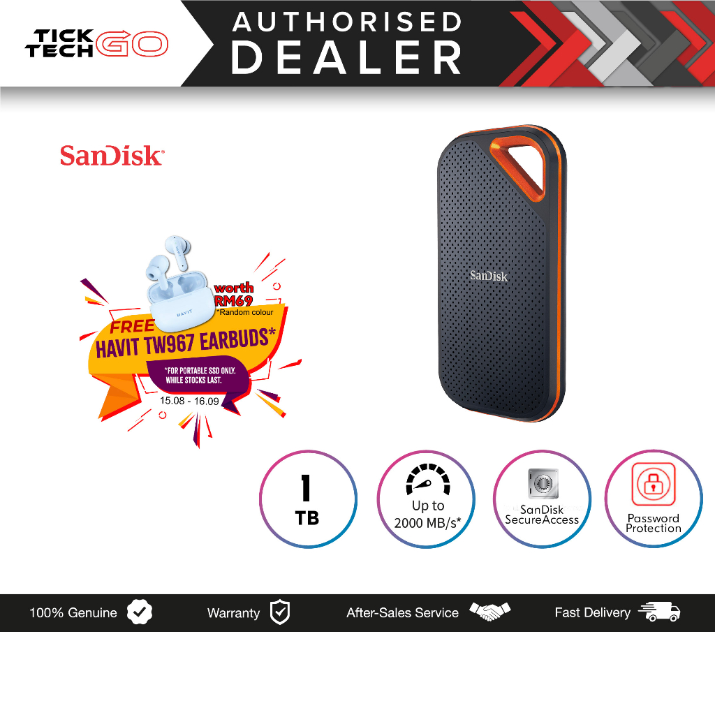 Sandisk Extreme Pro Portable Ssd E81 1tb2tb4tb 2000mbs Type C Solid State Drive External 6479