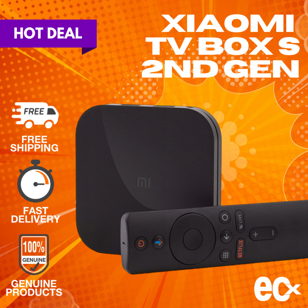 【Ready Stock】Xiaomi Mi TV Box S (2nd Generation) 4K Ultra HD Streaming
