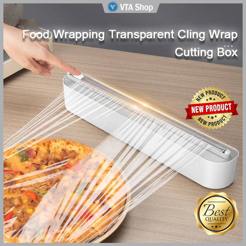 [VTA Shop] Food Wrapping Transparent Cling Wrap Cutting Box kotak