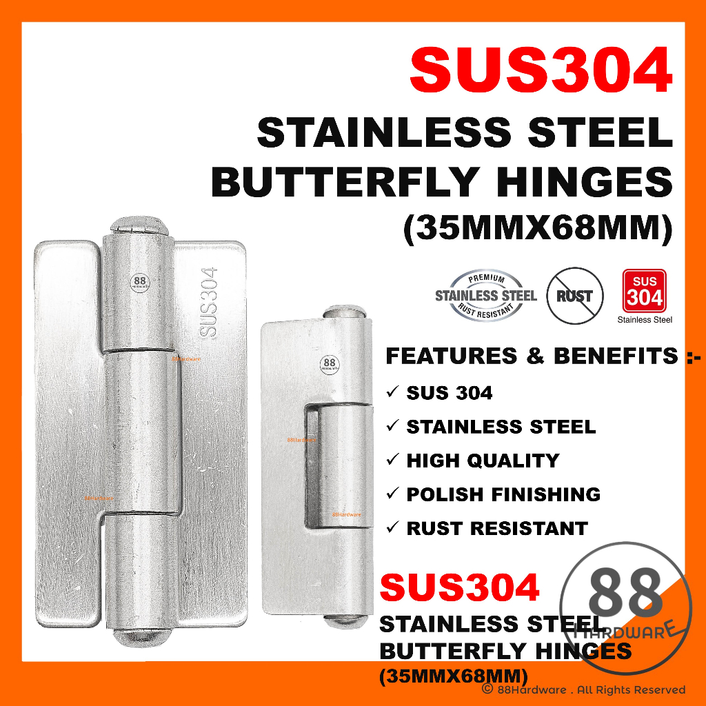 【SUS304】stainless Steel Welding Hinges / Welding / Gate / Hinges ...