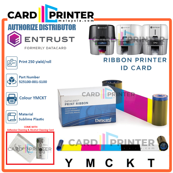 ENTRUST DATACARD SIGMA SD260 EM1 EM2 DS1 DS2 DS3 YMCKT COLOR RIBBON