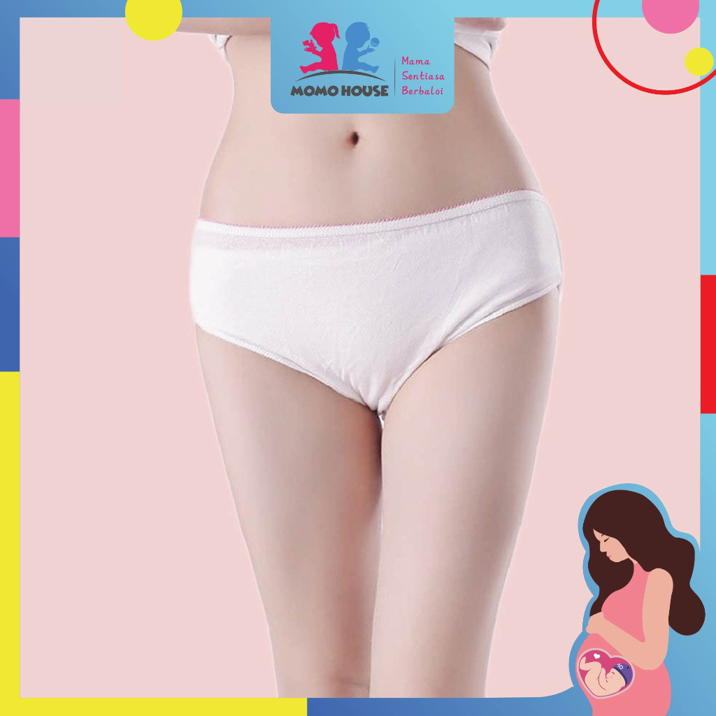 1pcs) Disposable Panty Breathable Cotton Panty Seluar Dalam Ibu Mengandung  Pakai Buang