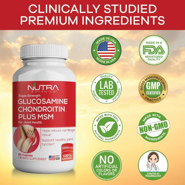 Nutra Botanics Glucosamine Chondroitin MSM Triple Strength Joint Care