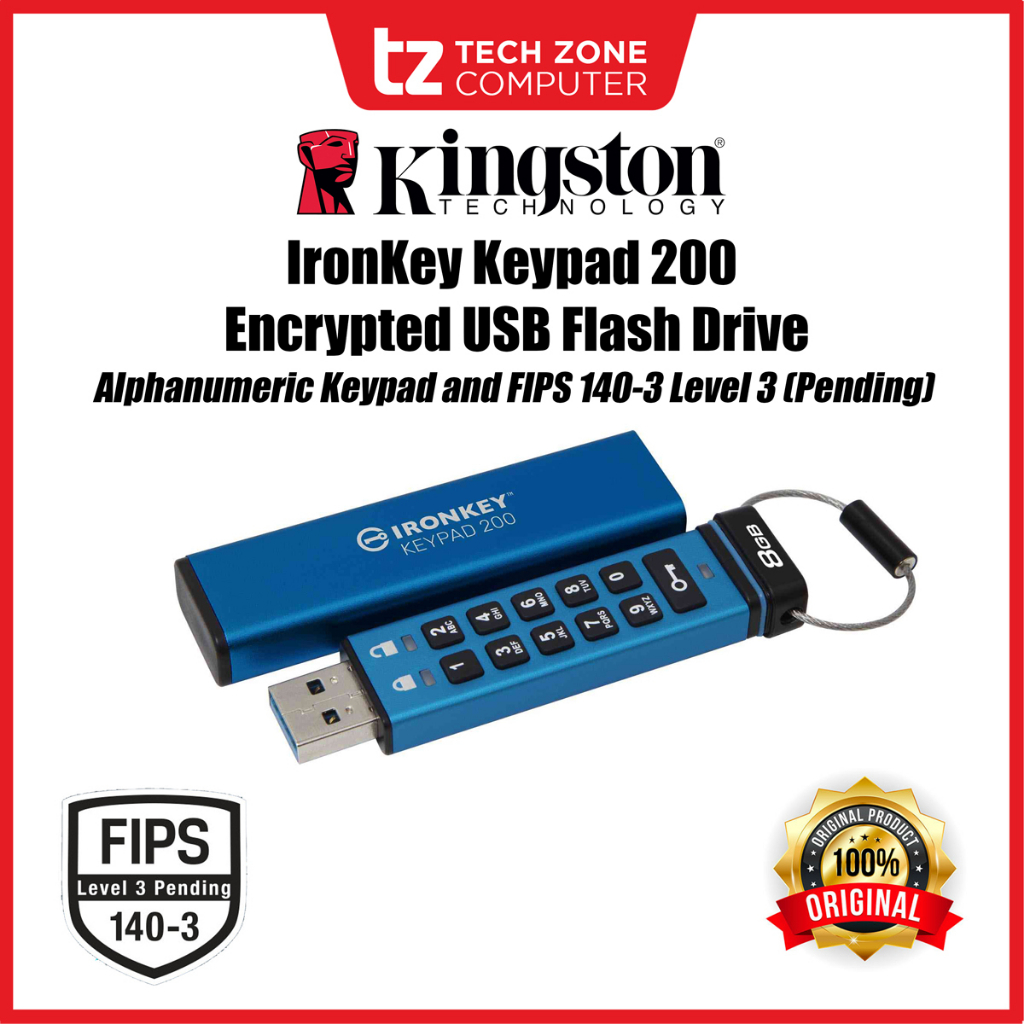 Kingston IronKey Keypad 200 Hardware-encrypted USB-A / C Flash Drive ...