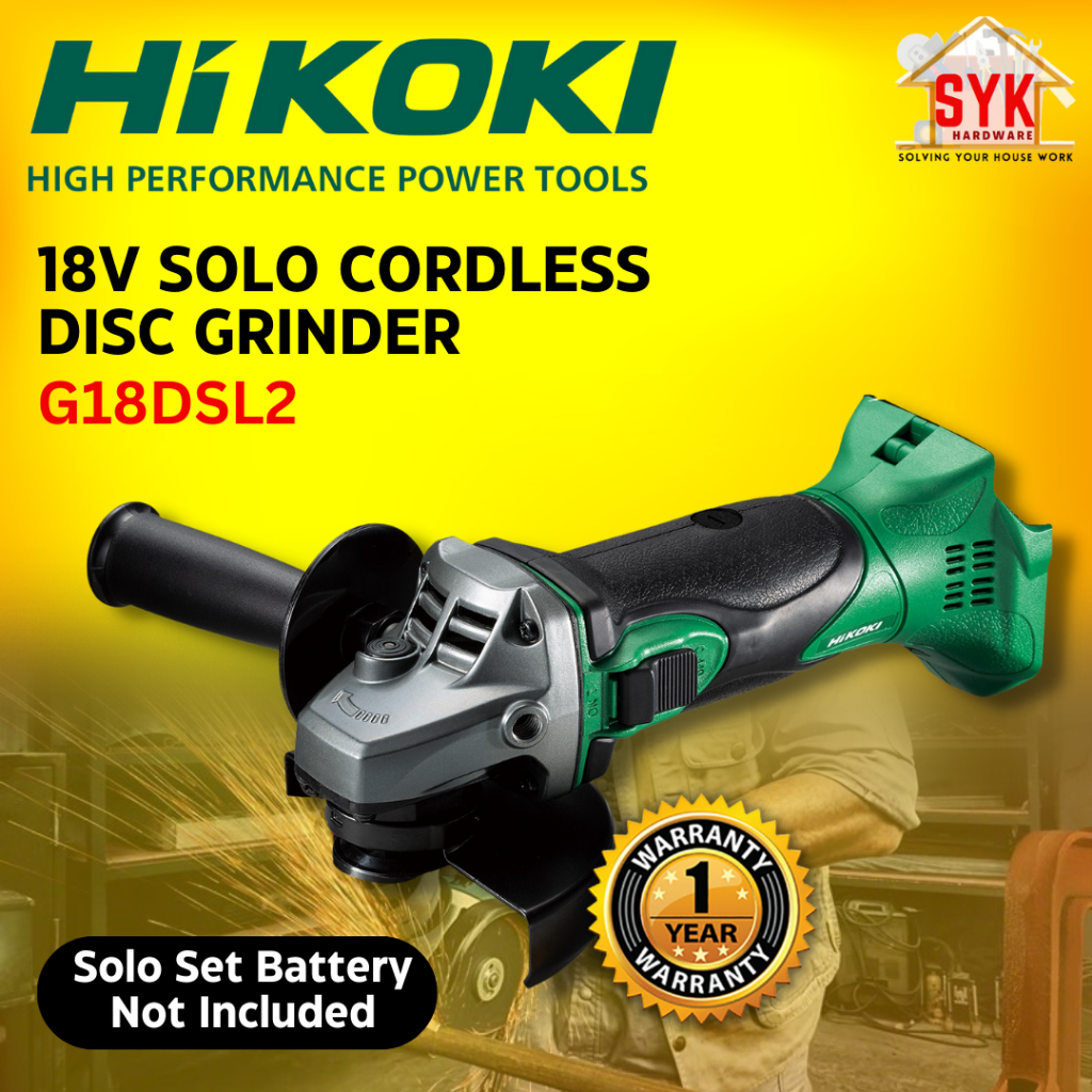 SYK HIKOKI G18DSL2 18V 4" 100mm Cordless Angle Grinder Disc Grinder