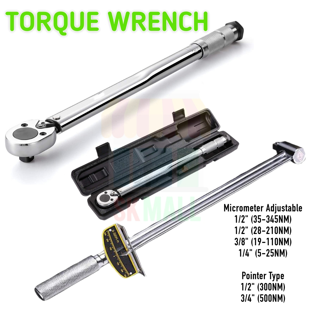 Micrometer Adjustable Torque Wrench Spanner Spanar 1/4 3/8 1/2 Inch
