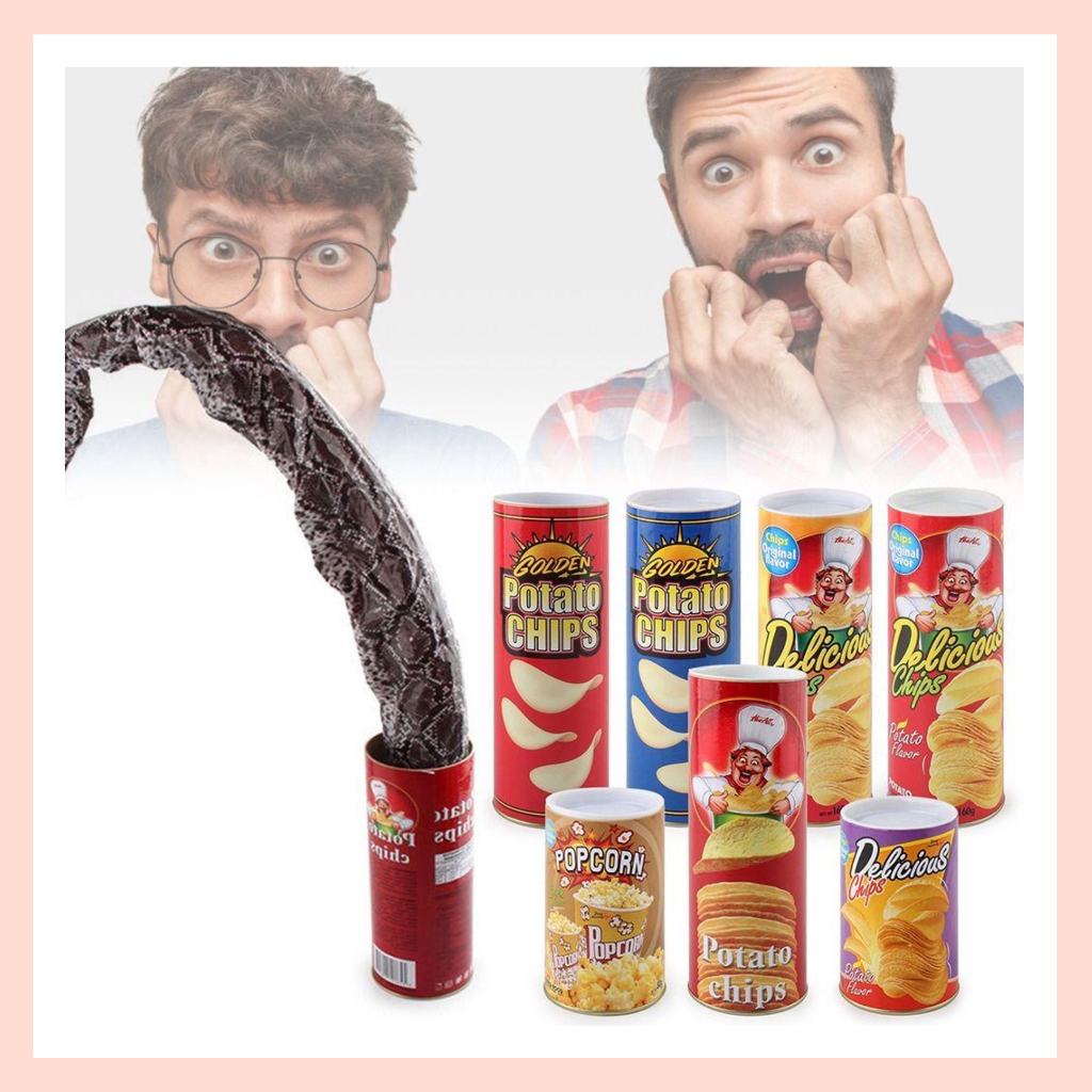 Ready Stock Viral ULAR BEKAS Prank Potato Snake Chip Tricky Toy Fake