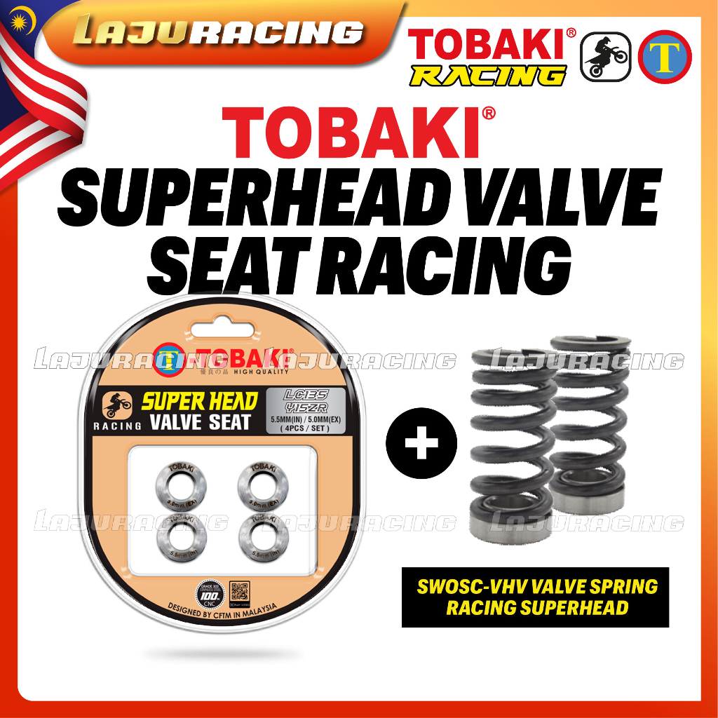 TOBAKI Superhead Valve Seat Racing + Valve Spring RACING / LC135/ Y15ZR ...