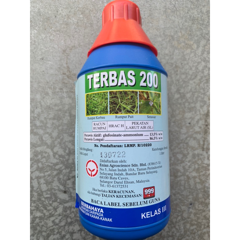 Terbas 200 1 Liter Racun Rumpai Terutama Rumput Sambau Shopee