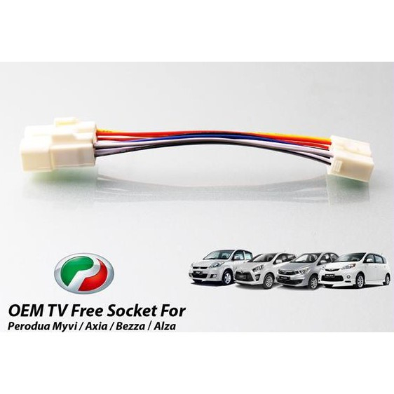 for Perodua original player tv free plug and play socket myvi / alza ...