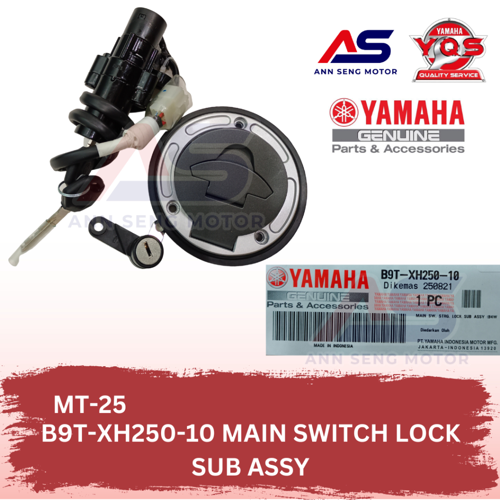YAMAHA MT-25 MAIN SWITCH LOCK SUB ASSY ORIGINAL (B9T-XH250-10) | Shopee ...