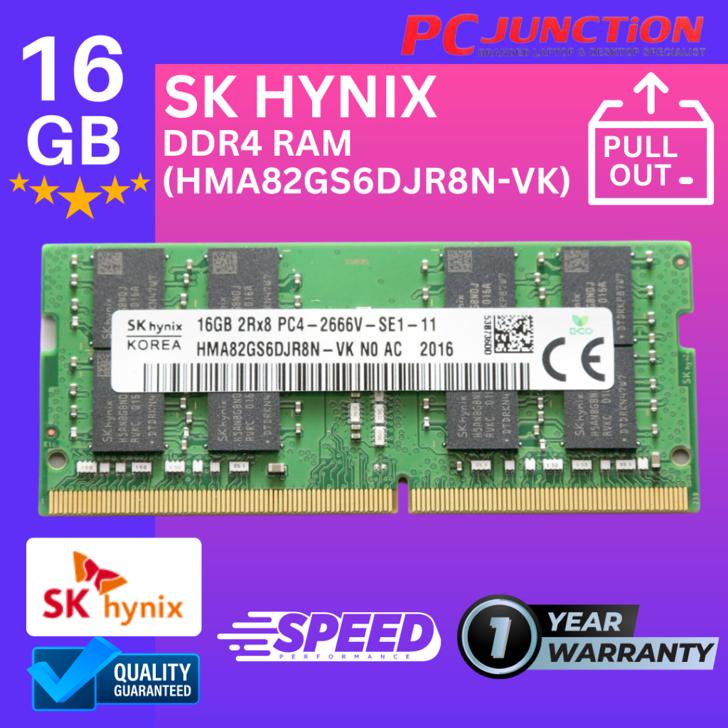 SK HYNIX 16GB 2666MHz DDR4 RAM (HMA82GS6DJR8N-VK) | Shopee Malaysia