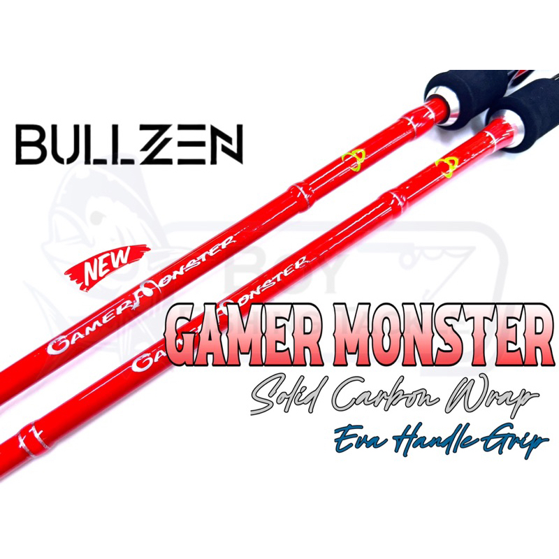 2023 BULLZEN GAMER MONSTER SPINNING JIGGING ROD SOLID CARHON ROD ...