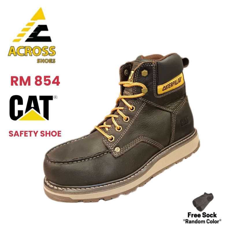 Caterpillar Men's Calibrate Brown Leather CSA Steel Toe Work Boots CAT