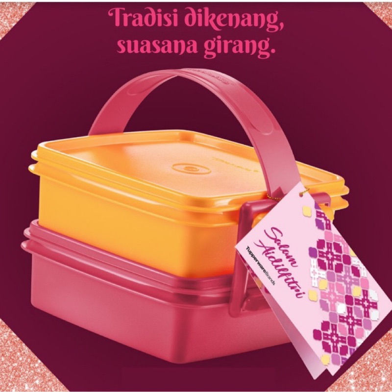 Tupperware Raya Gift Set 2023 Small Goody Box 790ml With Cariolier ...