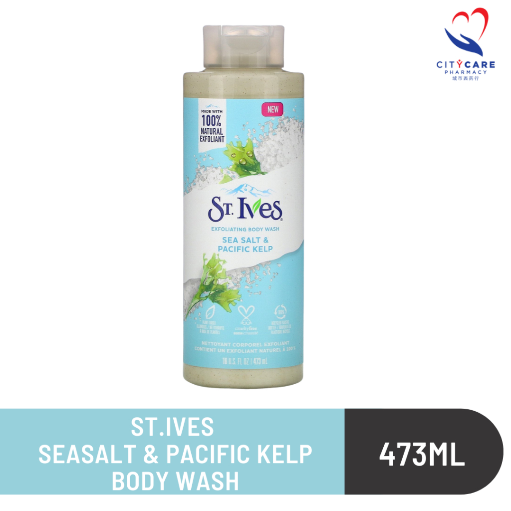 St.Ives Sea Salt & Pacific Kelp Exfoliating Body Wash 473ml Shopee