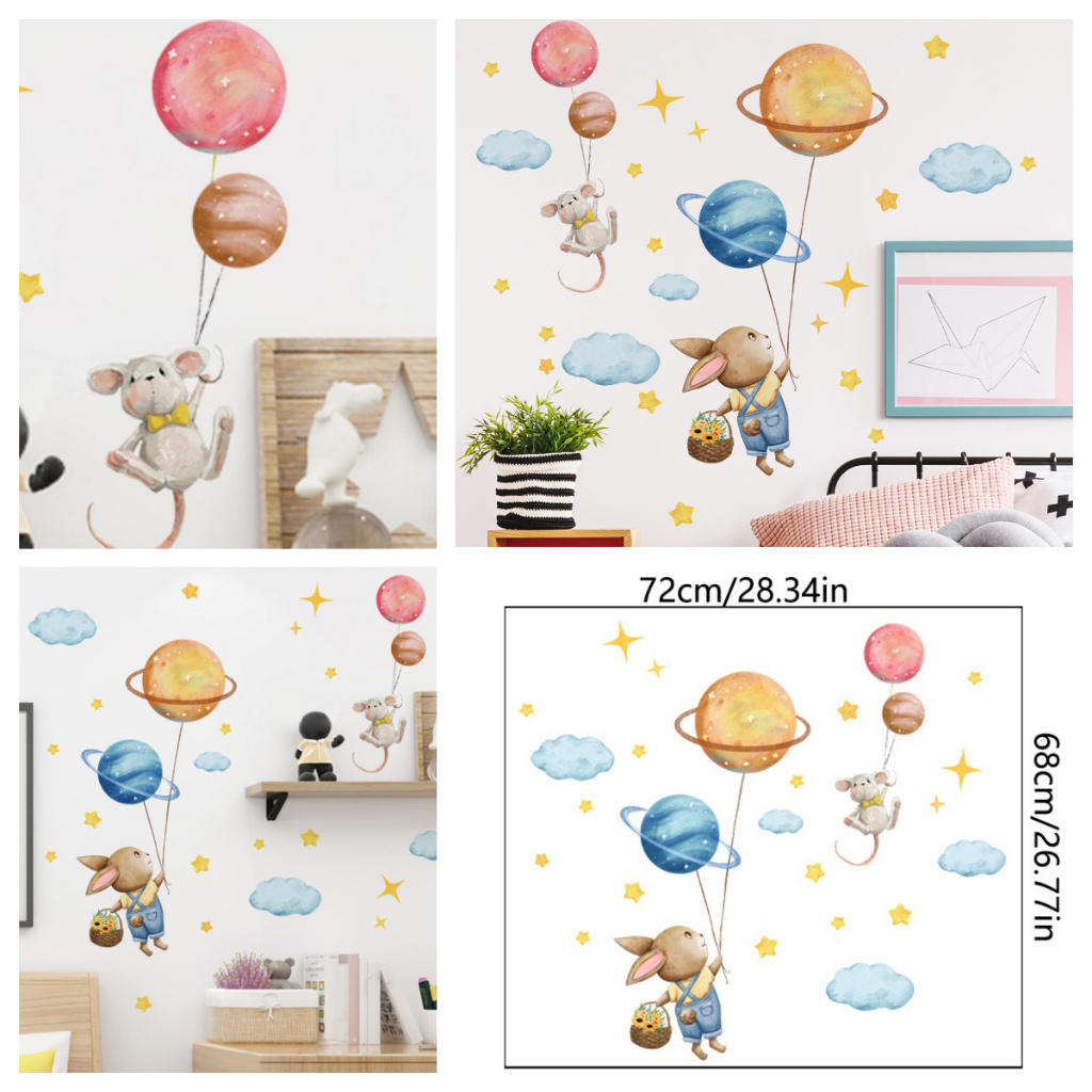 Rainbow kids Toddler Girl Theme Room Cute Design Wall Sticker for Room