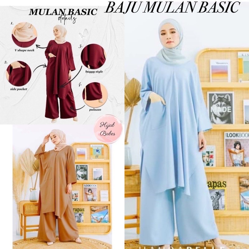 Mulan Basic Viral Raya 2023 Muslimah Suit Loose Shopee Malaysia 6559