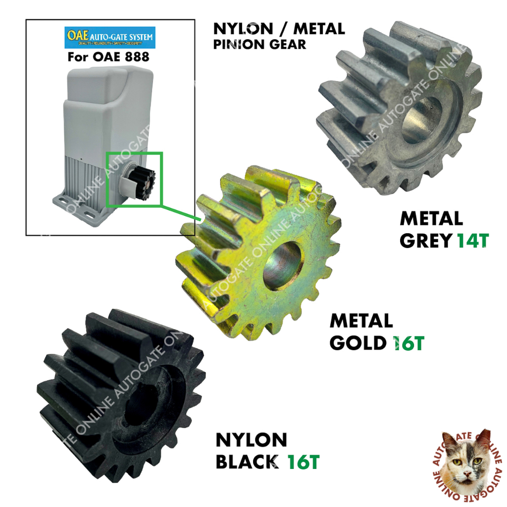 NYLON GEAR 16 TEETH METAL GEAR 14 TEETH OAE 888 DC AUTOGATE SLIDING