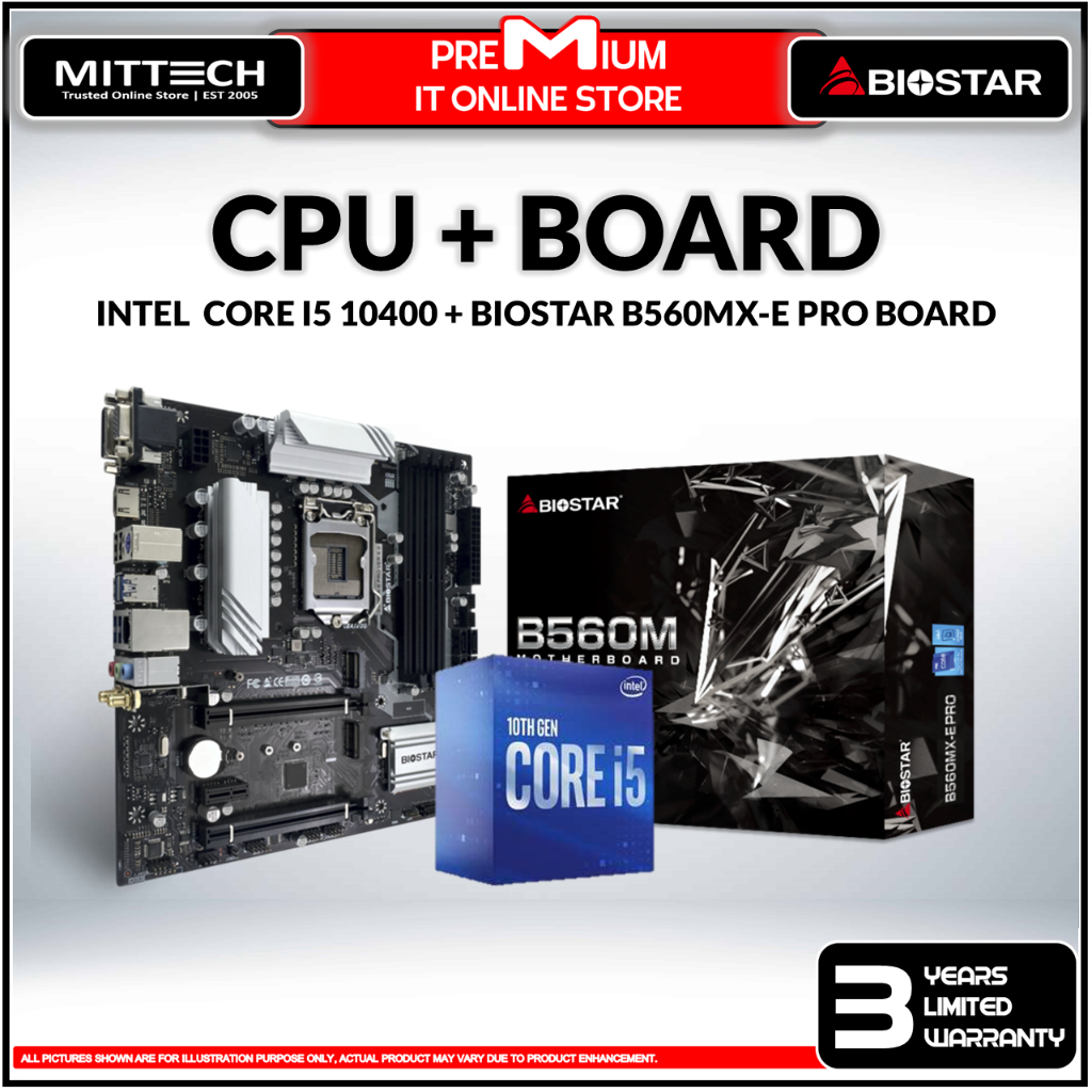 Intel 10th Gen Core i5 10400 Processor + Biostar B560MXE PRO VER6.0