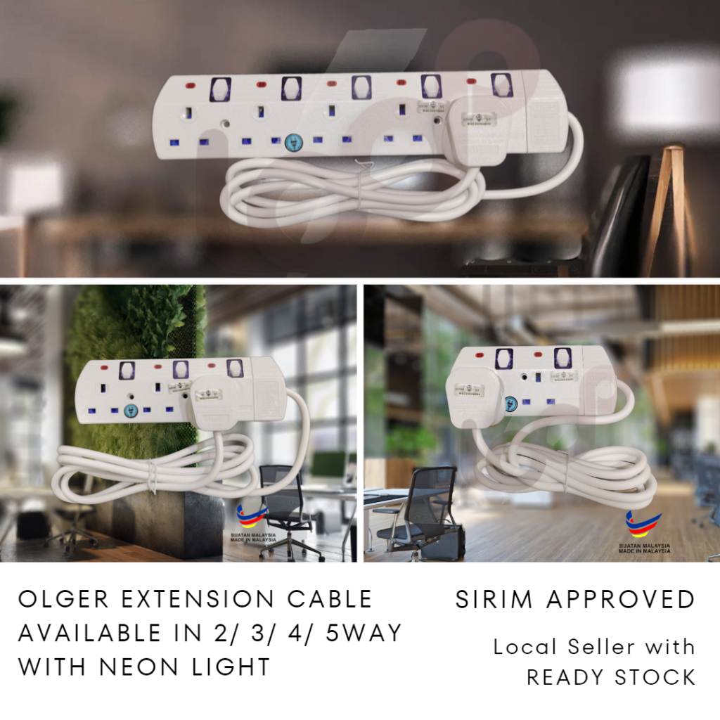 OLGER 2M / 5M EXTENSION PLUG TRAILING SOCKET (SOKET TRAILING PALAM ...