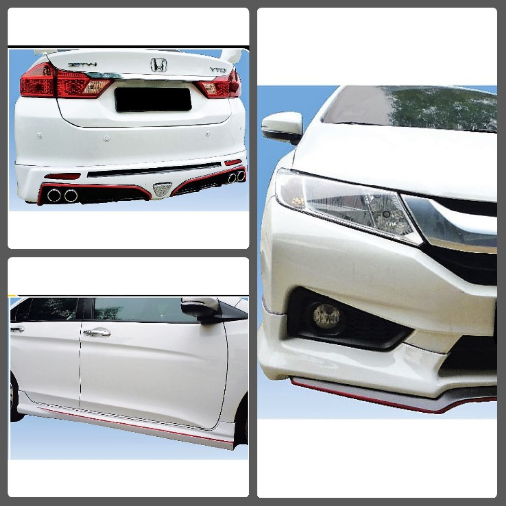 Honda City 6th Generation 2014 Mugen RR Style Skirting Body Kit PU
