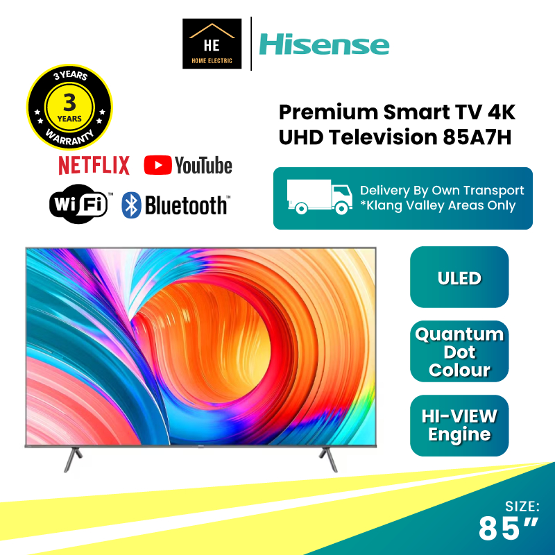 Hisense TV 85" Inch Premium Smart TV 4K UHD HDR Television Televisyen ...