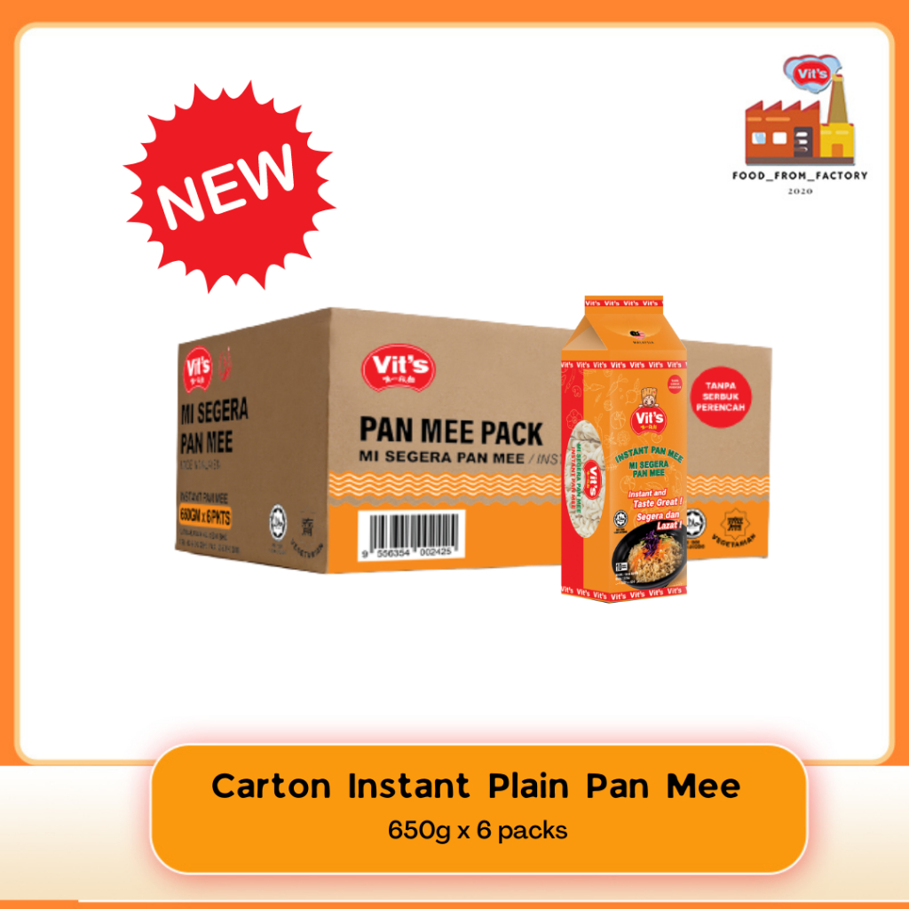 (Carton) Mi segera pan mee/Instant pan mee 650g (6packs) | Shopee Malaysia