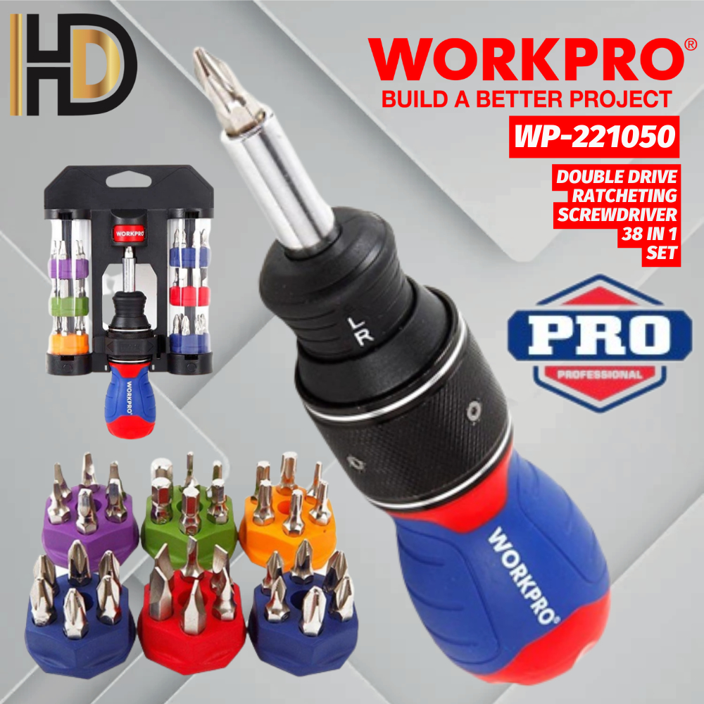 WORKPRO Double Driver Ratcheting Screwdriver Set 38 In 1 / Ratchet