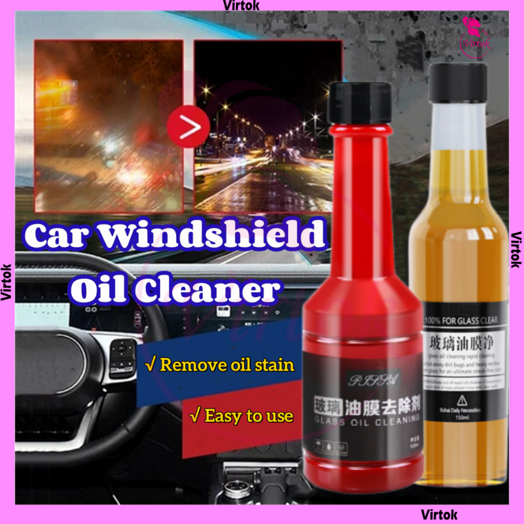 150ml Car Glass Oil Cleaner Front Windshield Oil Film Remover Cleaning ...