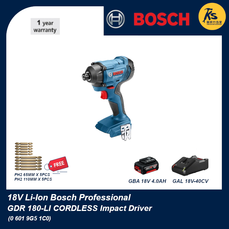 Bosch 18v Gdr 180 Li Cordless Impact Driver 0 601 9g5 1c0 Shopee