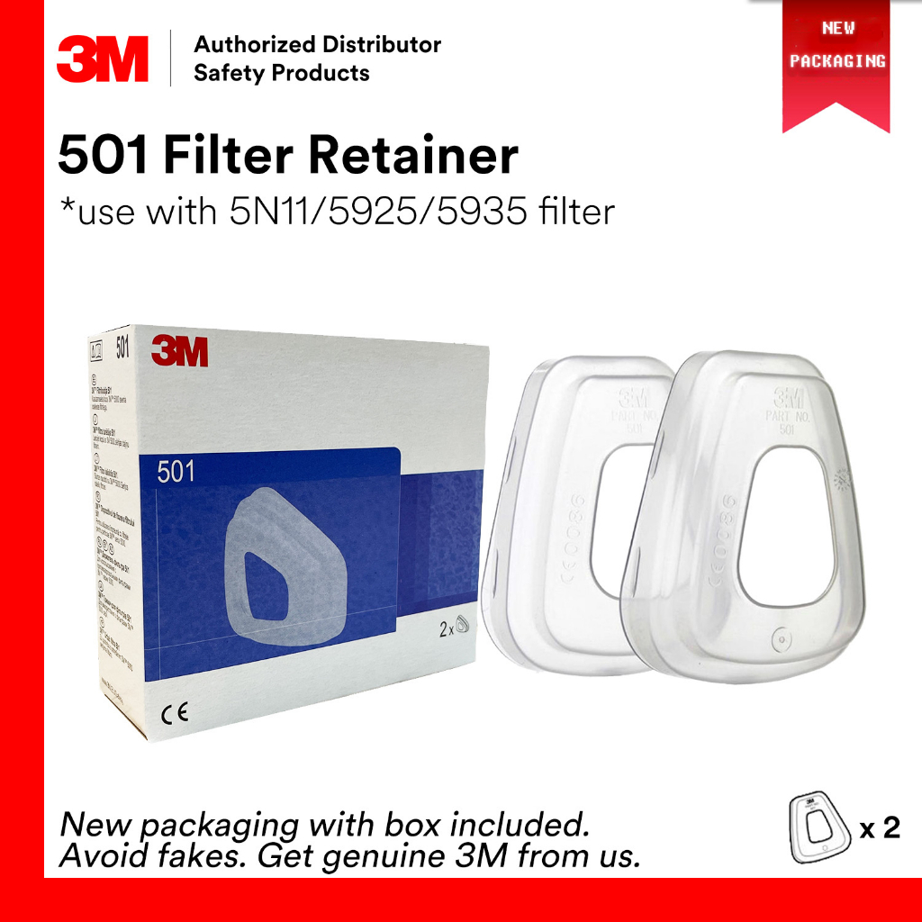 thumbnail image 2 of 3M Filter Retainer, 4" High, 20 Per Box (501) - For 5000/6000 Series Respirators 2 of 10