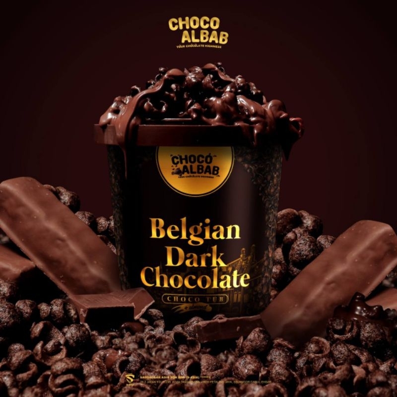 Choco Albab Belgian Dark Chocolate Tub (With Almond) Shopee Malaysia