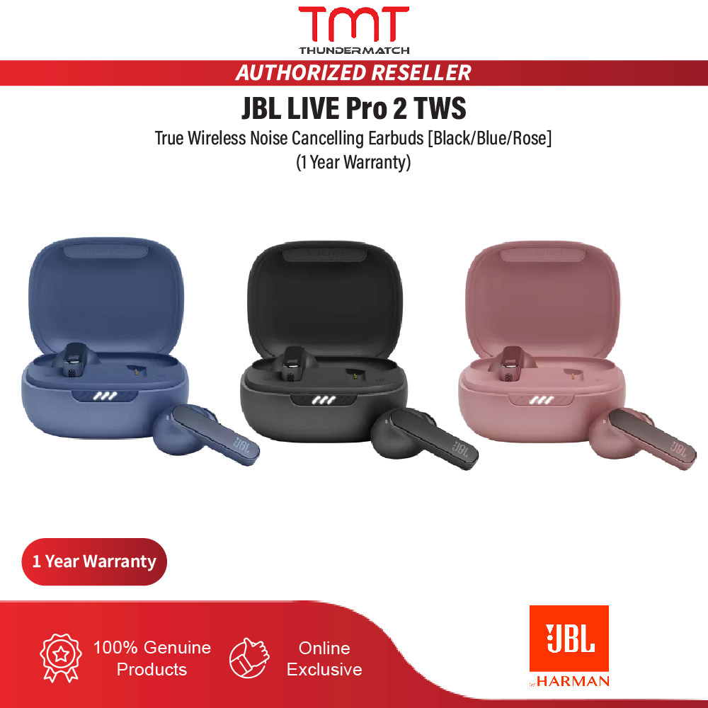 JBL Live Pro 2 TWS Wireless Bluetooth Noise-Cancelling Earbuds - Black