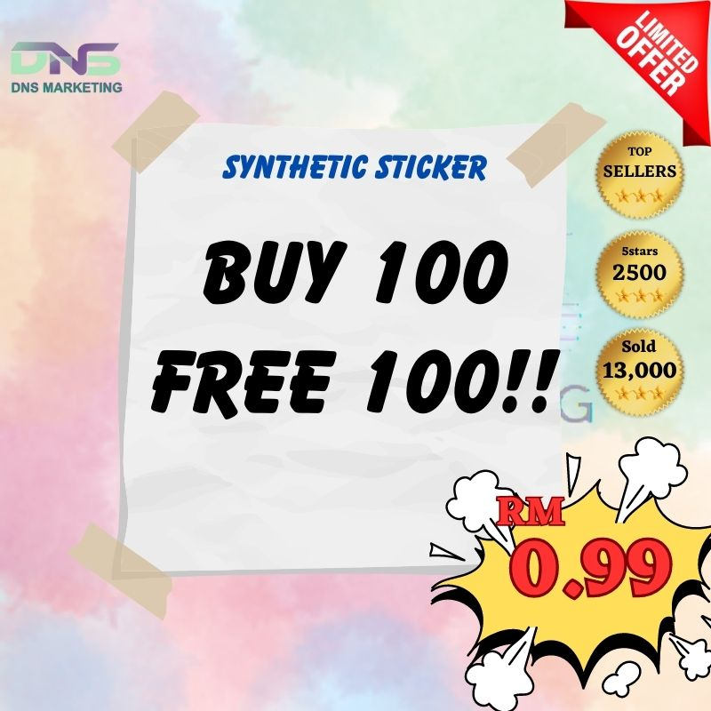 Ready Stock Customize Synthetic Sticker Sticker Label Printing Any Size