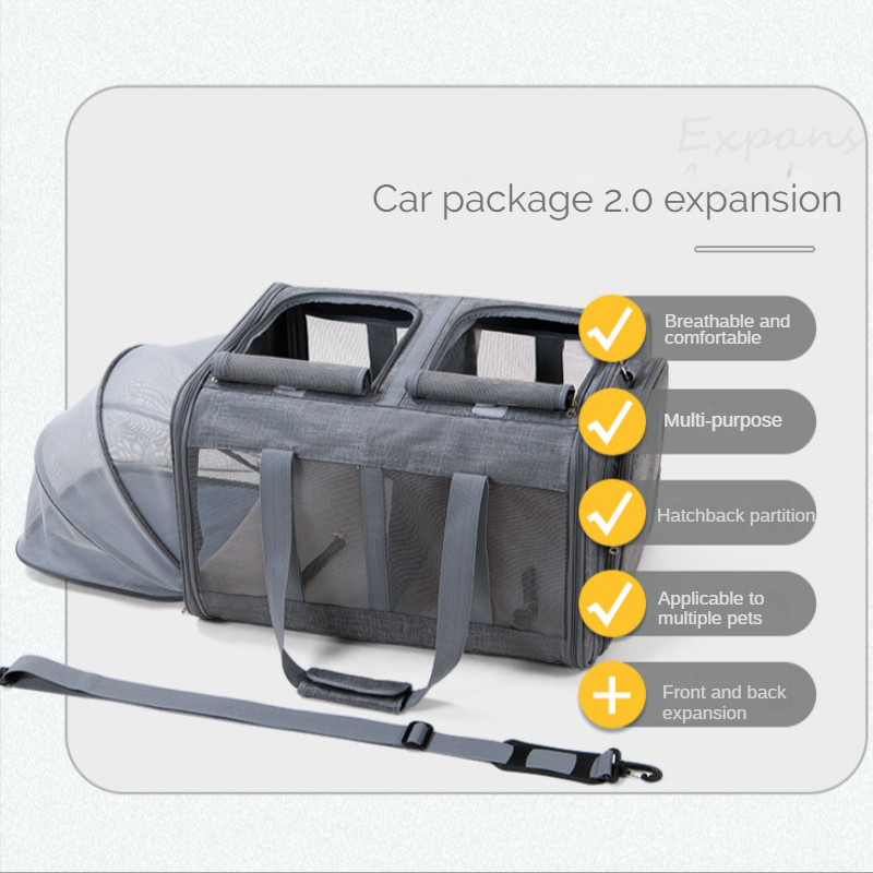 Large Cat Carrier Cat Car Seat Box Bag Travel Crate Basket for 2 Cats
